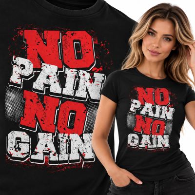 KOSZULKA DAMSKA  NA SIŁOWNIĘ  NO PAIN NO GAIN 7